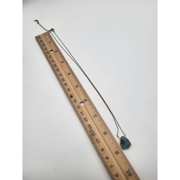 LUNA NORTE Earth Wind & Fire Necklace Turquoise Gold Plated Brass Dainty - Picture 5 of 9